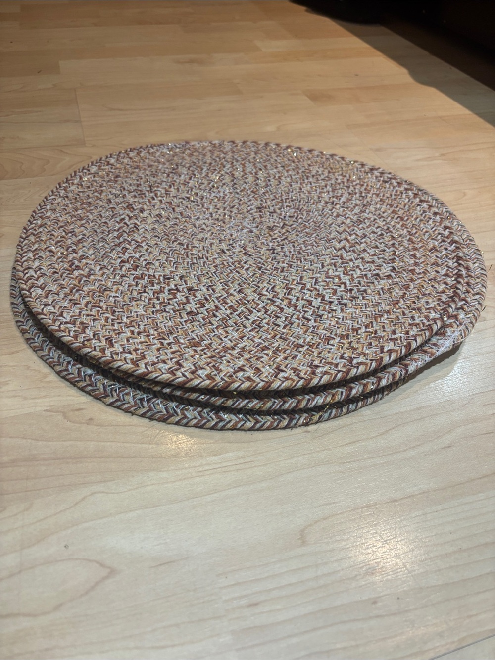 Target Braided Round Placemats in Natural Brown and Cream